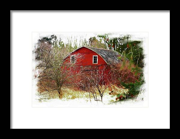 Barn Framed Print featuring the digital art Once Upon a Time by Cheryl Rose