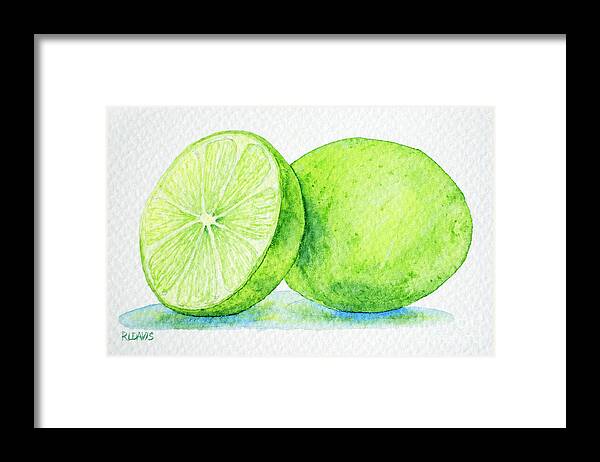 One Framed Print featuring the painting One And A Half Limes by Rebecca Davis