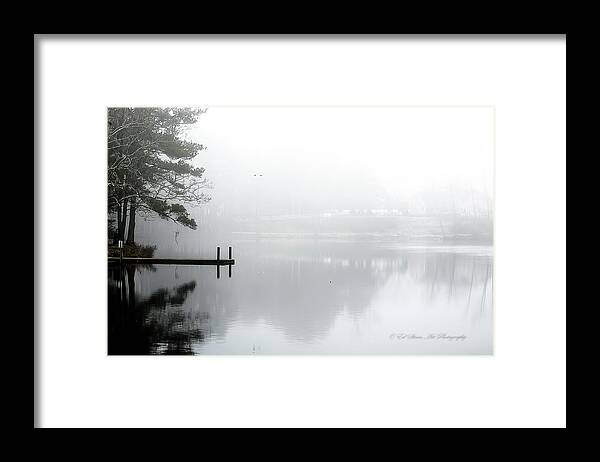 Lake Framed Print featuring the digital art One Early Morning at the lake by Ed Stines