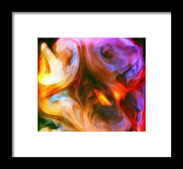  Framed Print featuring the mixed media One-eyed Abstract by Rein Nomm