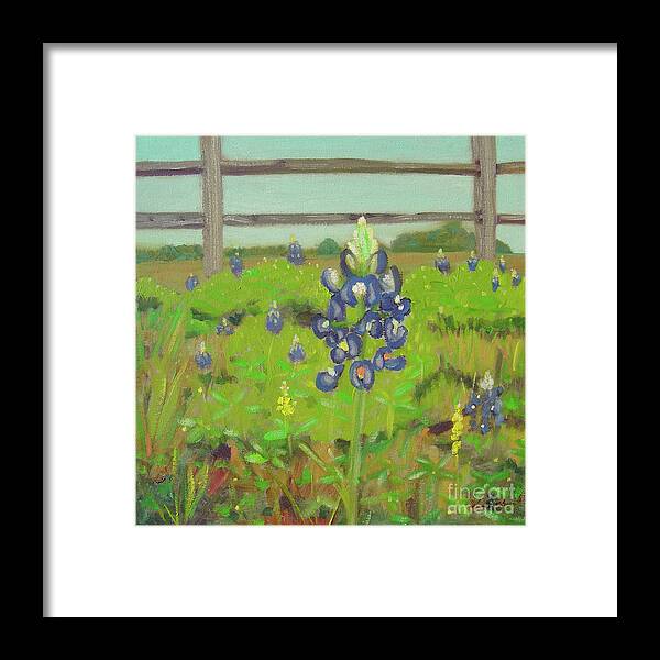 Bluebonnet Framed Print featuring the painting One in a Crowd by Lilibeth Andre
