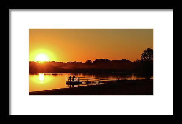 Sun Framed Print featuring the photograph One Last Cast by J Laughlin