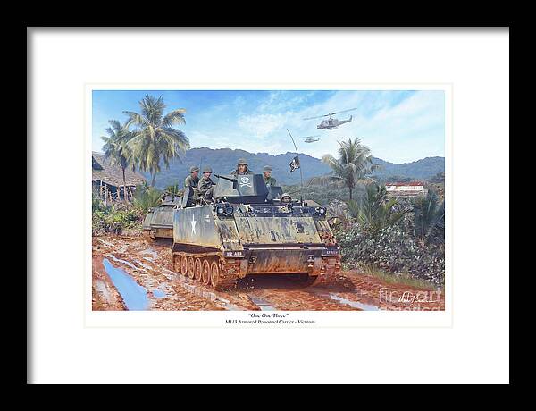 Military Art Framed Print featuring the digital art One One Three by Mark Karvon