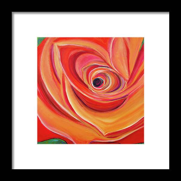 Acrylic Framed Print featuring the painting One Perfect Rose by Seeables Visual Arts