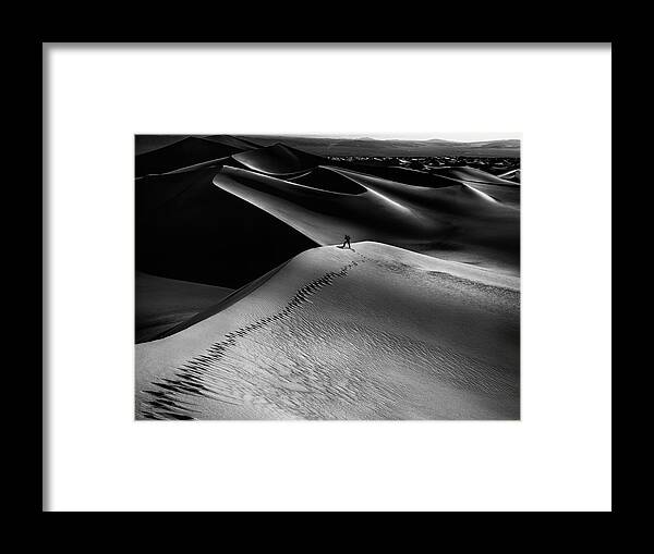 Landscape Framed Print featuring the photograph One Set Of Footprints by Simon Chenglu