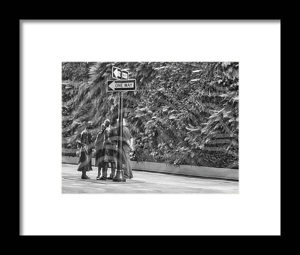 Black & White Framed Print featuring the photograph One Way by Jessica Levant