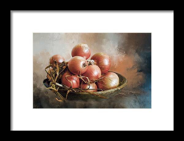 Onions Framed Print featuring the photograph Onions by Robin-Lee Vieira