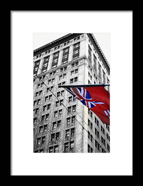 Ontario Framed Print featuring the photograph Ontario Flag by Valentino Visentini