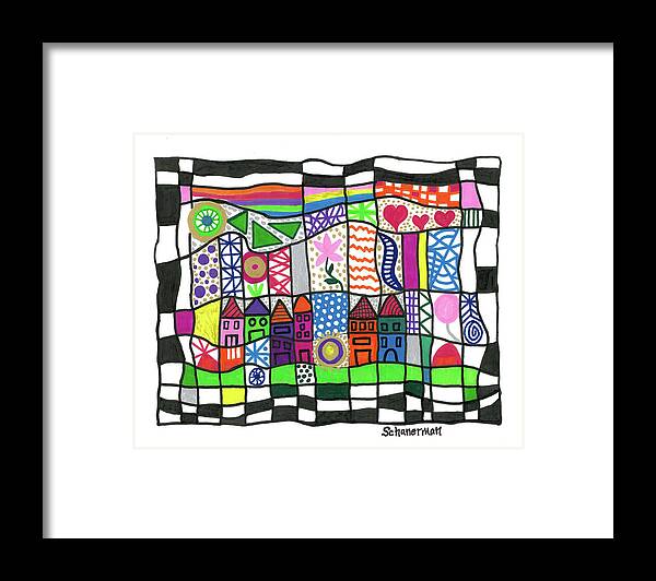 Original Drawing Framed Print featuring the drawing Oodles Of Doodles by Susan Schanerman