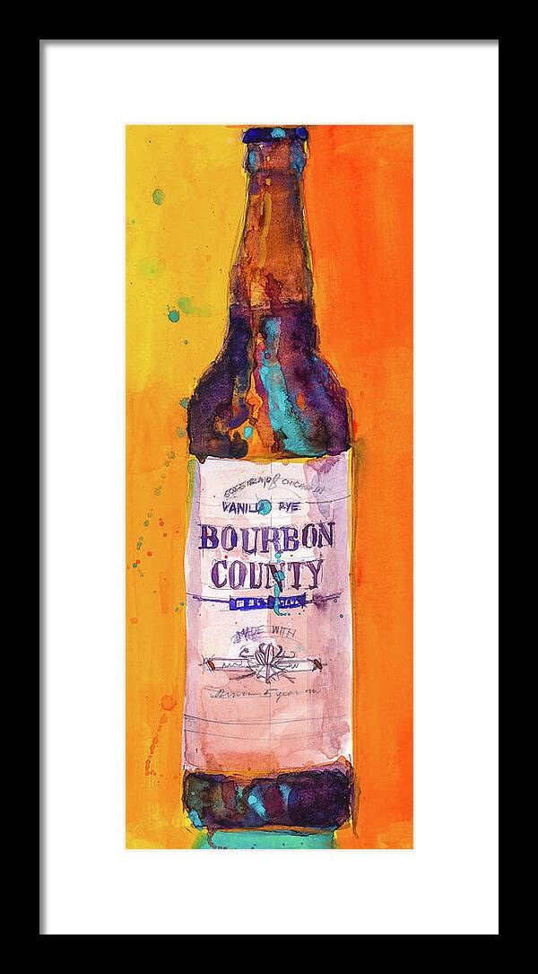 Bourbon Framed Print featuring the painting oose Island's Bourbon County Vanilla Rye by Dorrie Rifkin