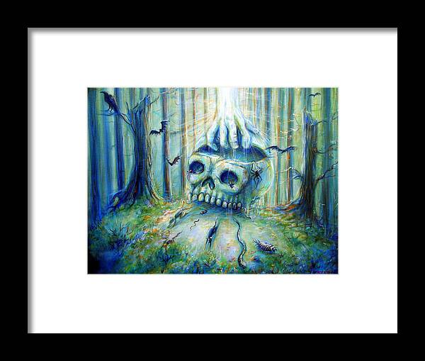 Skeletons Framed Print featuring the painting Open Mind by Heather Calderon