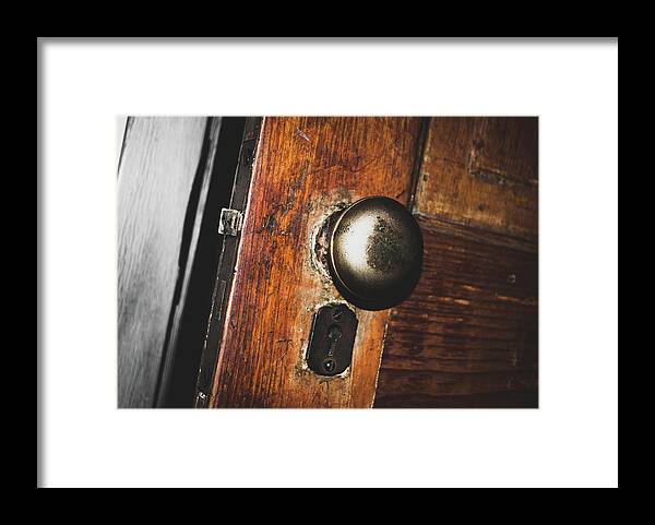 Door Framed Print featuring the photograph Open to the past by Troy Stapek