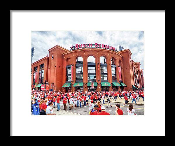 Busch Stadium Framed Print featuring the photograph Opening Day at 8th and Clark by C H Apperson