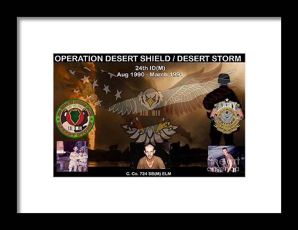 Desert Framed Print featuring the mixed media Operation Desert Shield/Storm by Bill Richards