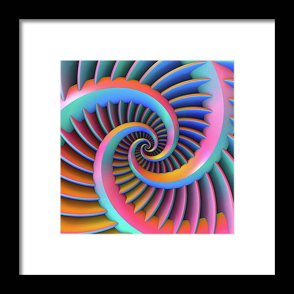 Spirals Framed Print featuring the digital art Opposing Spirals by Lyle Hatch