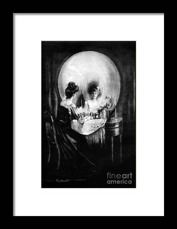 Science Framed Print featuring the photograph Optical Illusion, All Is Vanity, 1892 by Science Source