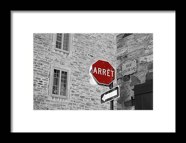 Optical Illusion Framed Print featuring the photograph Optical Illusion, Quebec City by Brooke T Ryan