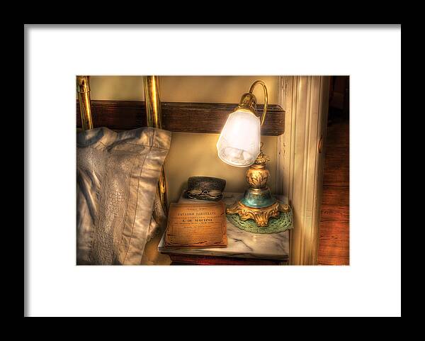 Savad Framed Print featuring the photograph Optometrist - Night Stand by Mike Savad