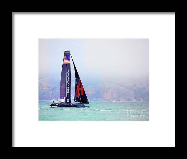America's Cup Framed Print featuring the photograph Oracles USA America's Cup Paint by Chuck Kuhn