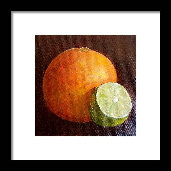Orange Framed Print featuring the painting Orange and Lime 9 by Susan Dehlinger