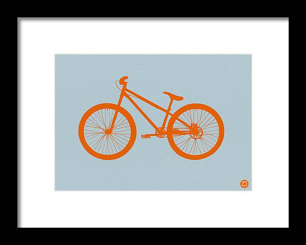 Bicycle Framed Print featuring the digital art Orange Bicycle by Naxart Studio