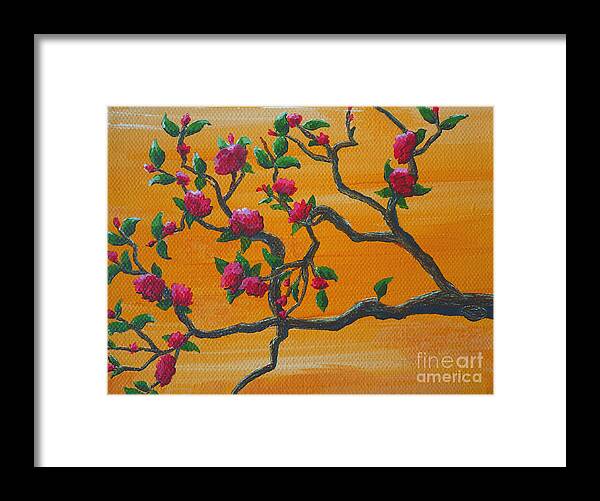 Orange Framed Print featuring the painting Orange Branch by Julia Underwood