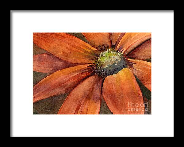 Daisy Framed Print featuring the painting Orange Flower by Amy Kirkpatrick