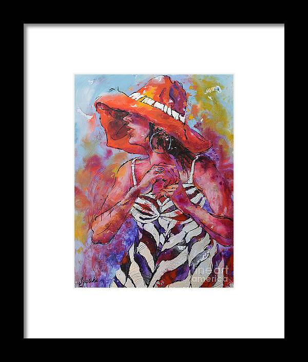 Figurative Framed Print featuring the painting Orange Hat by Jyotika Shroff