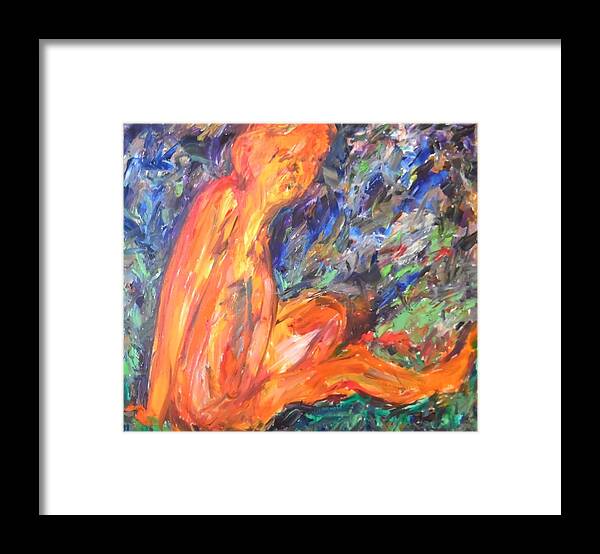 Orange Nymph Framed Print featuring the painting Orange Nymph by Esther Newman-Cohen