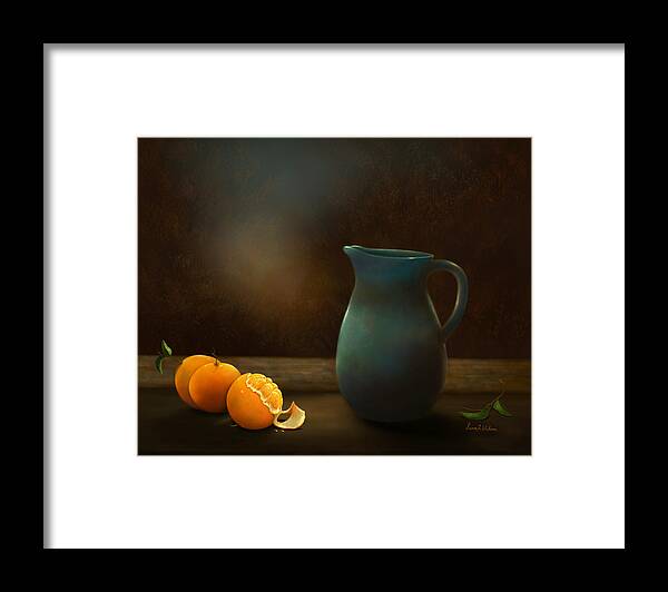 Still Life Framed Print featuring the digital art Orange Offering by Sena Wilson