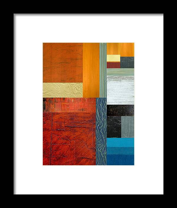 Multicolored Framed Print featuring the painting Orange Study with Compliments 1.0 by Michelle Calkins