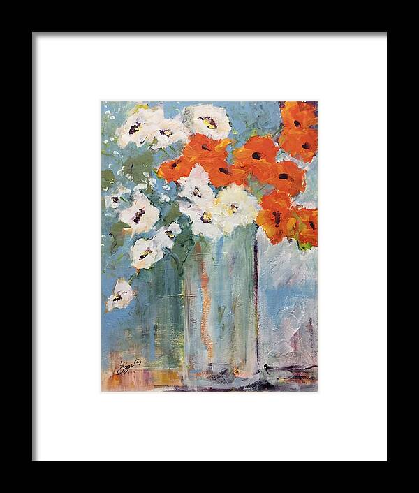 Floral Framed Print featuring the painting Orange You Lovely by Terri Einer