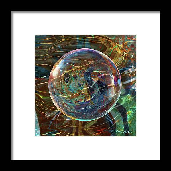 Abstract Framed Print featuring the digital art Orbital Flow by Robin Moline