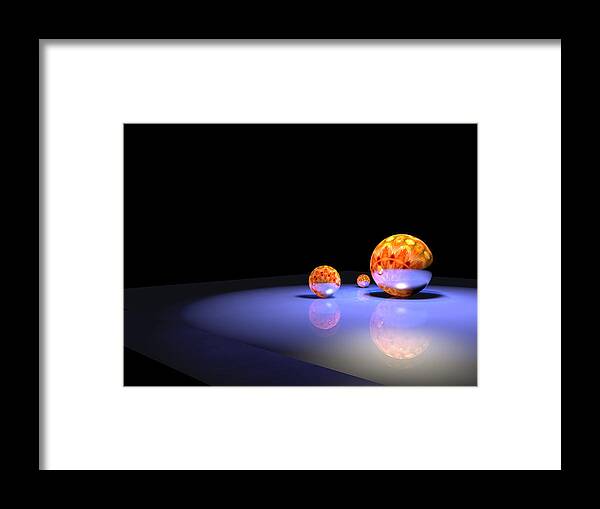 3d Framed Print featuring the digital art Orbs 2 by Paul Gaj