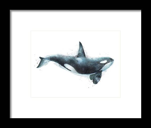 Orca Framed Print featuring the painting Orca by Amy Hamilton
