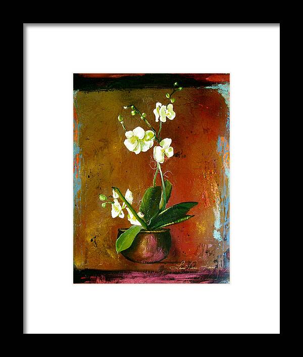 Orchid Art Beautiful Art Framed Print featuring the painting Orchid by Laura Pierre-Louis