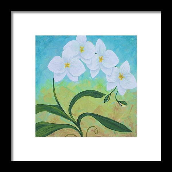 Flowers Framed Print featuring the painting Orchid Opus by Herb Dickinson