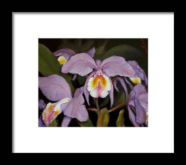 Realism Framed Print featuring the painting Orchids by Donelli DiMaria
