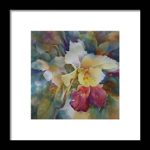 Flower Framed Print featuring the painting Orchidstrated by Tara Moorman