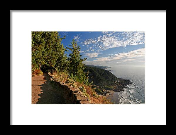 Oregon Coast Framed Print featuring the photograph Oregon Coast Cape Perpetua View by Lara Ellis