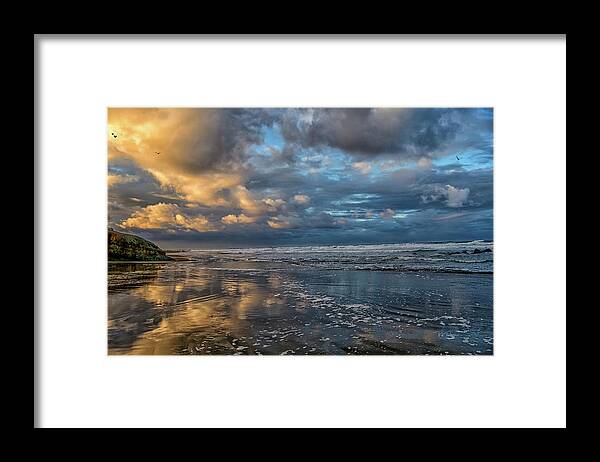 Landscape Framed Print featuring the photograph Oregon Coast Reflections by Bill Posner