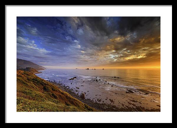 Basia Framed Print featuring the photograph Oregon Coast Sunset by Don Hoekwater Photography