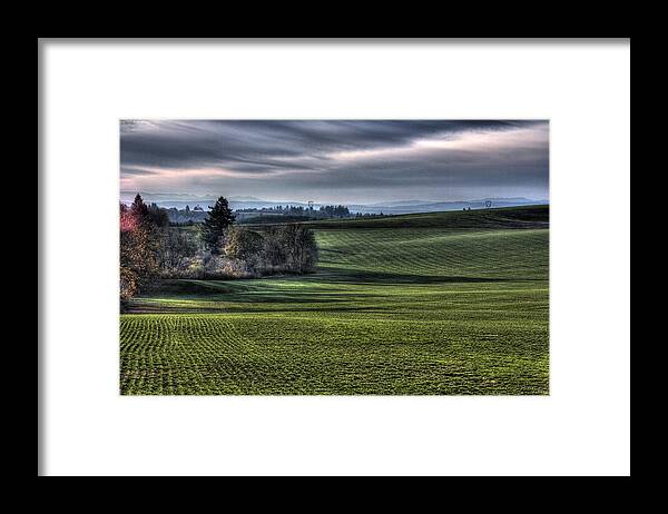 Landscape Framed Print featuring the photograph Oregon Field by Lee Santa