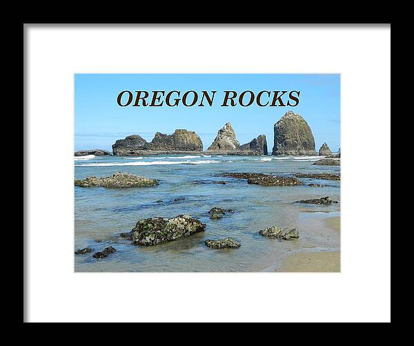 Oceanside Framed Print featuring the photograph Oregon Rocks Landscape by Gallery Of Hope 