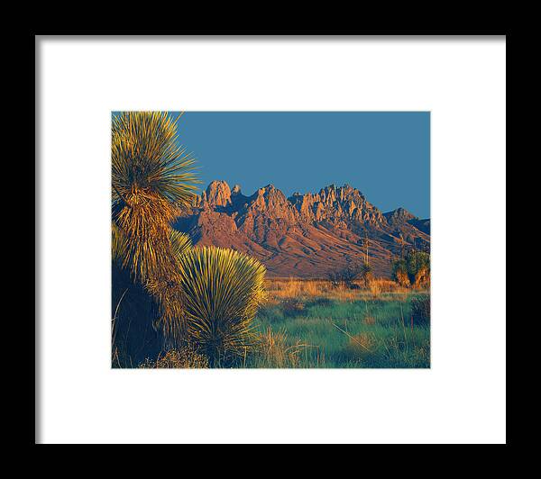 Sunset Framed Print featuring the photograph 214801-Organ Mountains at Sunset by Ed Cooper Photography