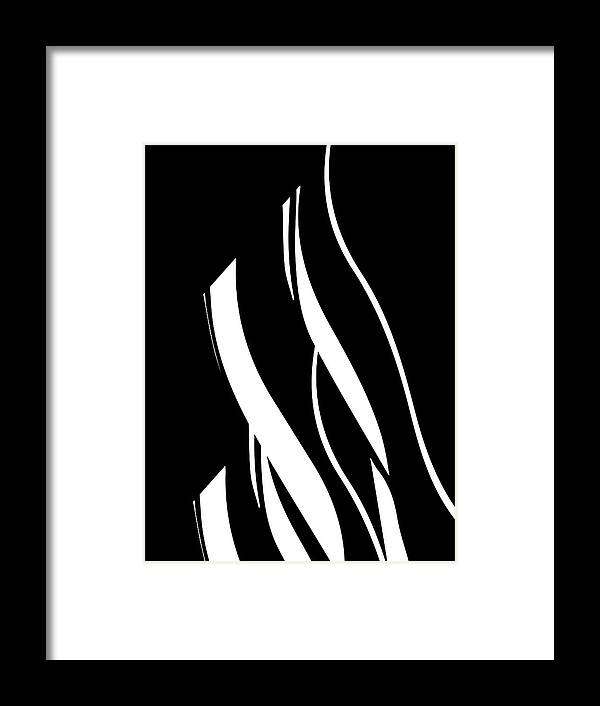 Minimalism Framed Print featuring the digital art Organic No 17 Black and White Minimalism by Menega Sabidussi