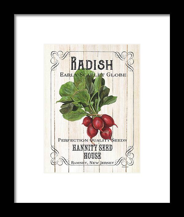 Radishes Framed Print featuring the painting Organic Seed Packet 3 by Debbie DeWitt