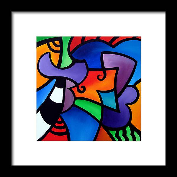 Fidostudio Framed Print featuring the painting Organized - Abstract Pop Art by Fidostudio by Tom Fedro