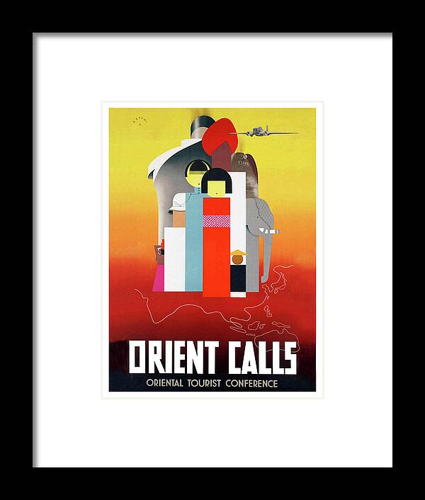 Orient Framed Print featuring the painting Orient calls, vintage travel poster by Long Shot
