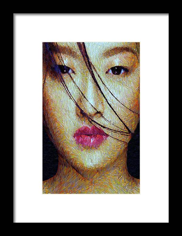 Rafael Salazar Framed Print featuring the mixed media Oriental Expression 0701 by Rafael Salazar
